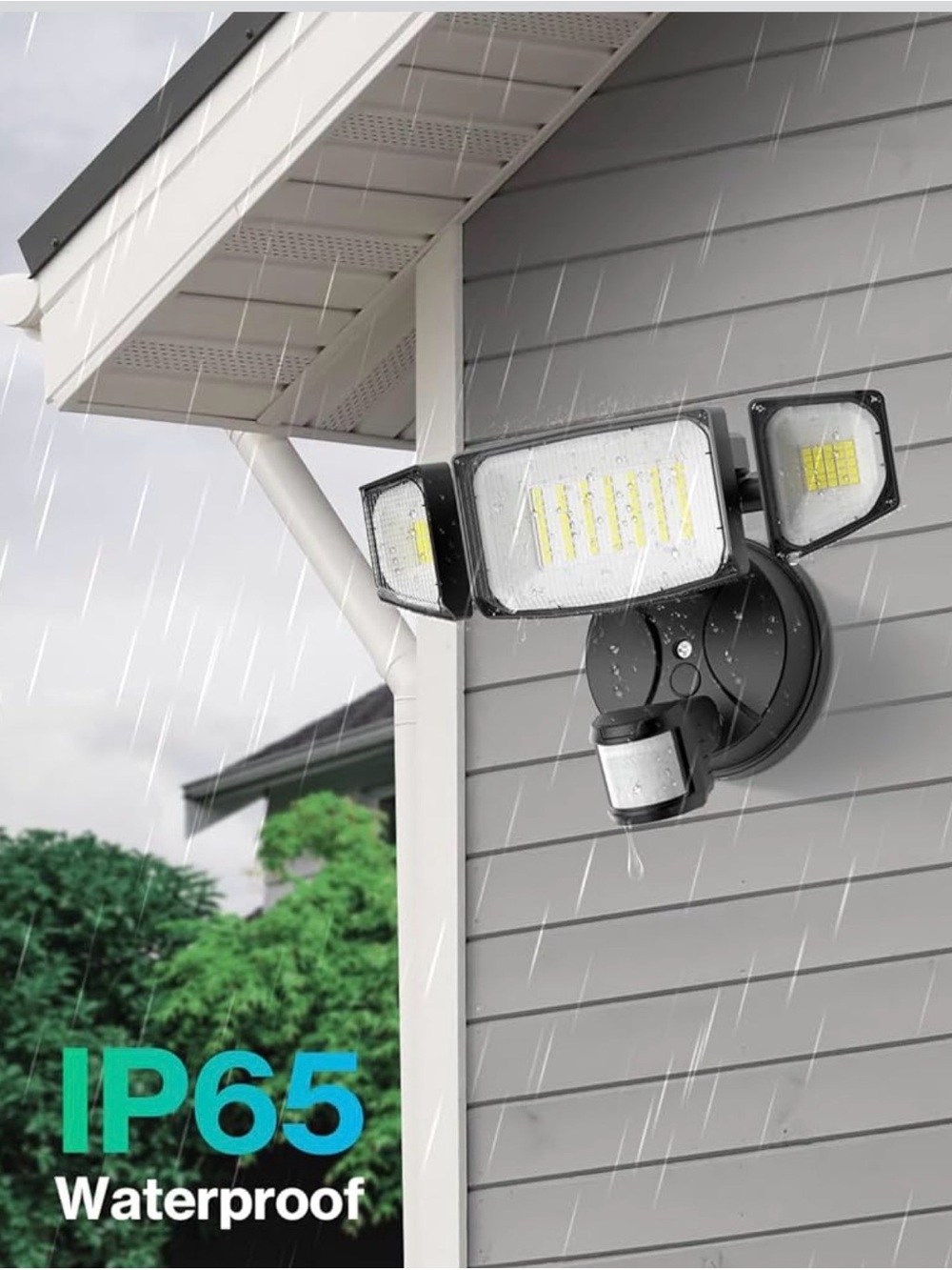 Outdoor Motion Sensor LED Flood Light - Black